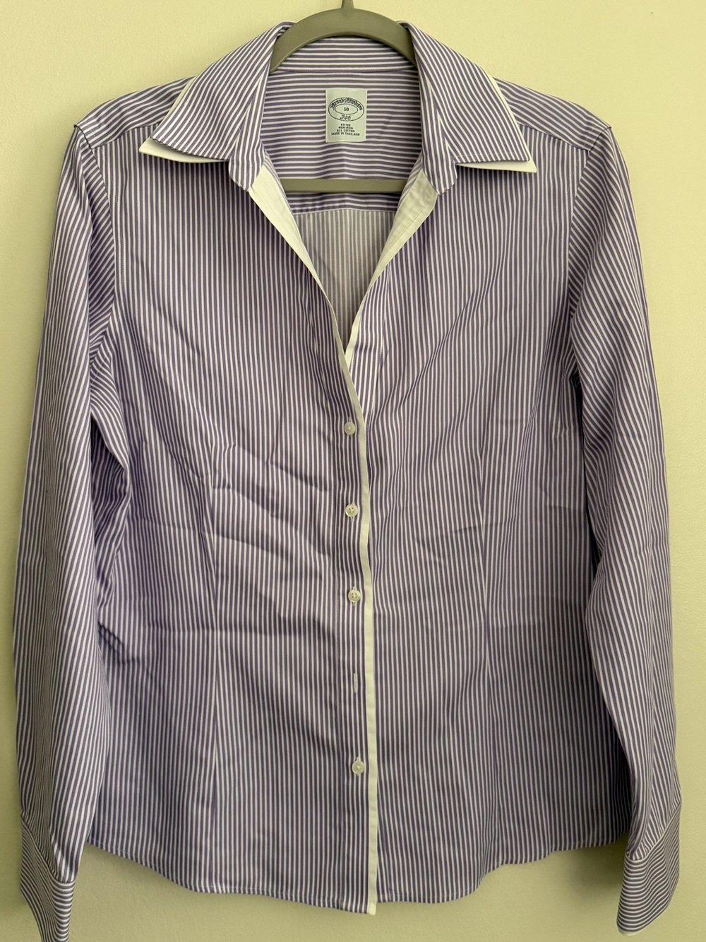 BROOKS BROTHERS 346 Striped Fitted Button Up Shirt - Women's Size 10 - Purple